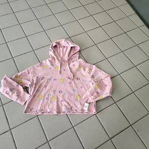 NWT Juniors XL Mighty Fine Sketchy Celestial Allover Crop Hoodie Sweatshirt